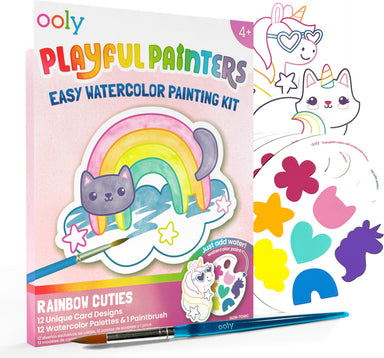 Playful Painters Easy Watercolor Painting Kit - Rainbow Cuties
