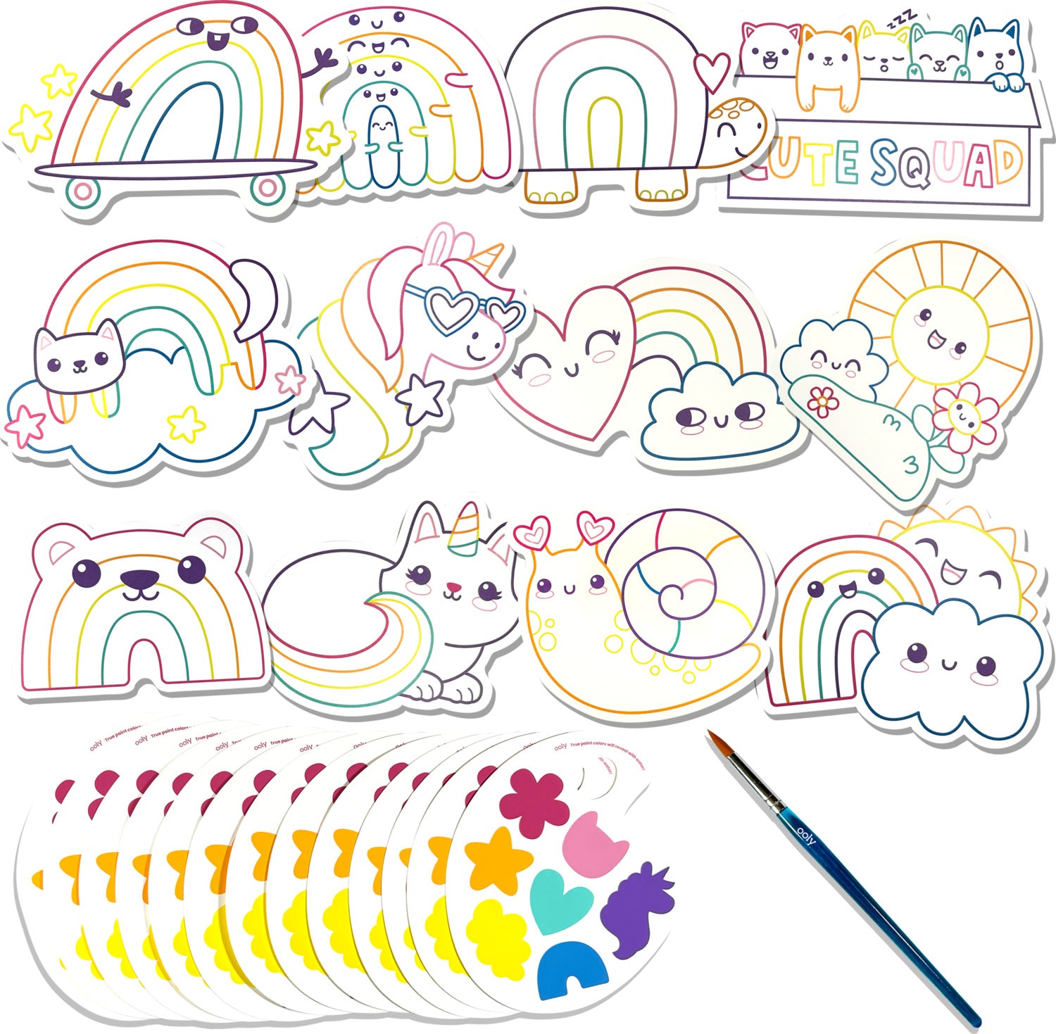 Playful Painters Easy Watercolor Painting Kit - Rainbow Cuties