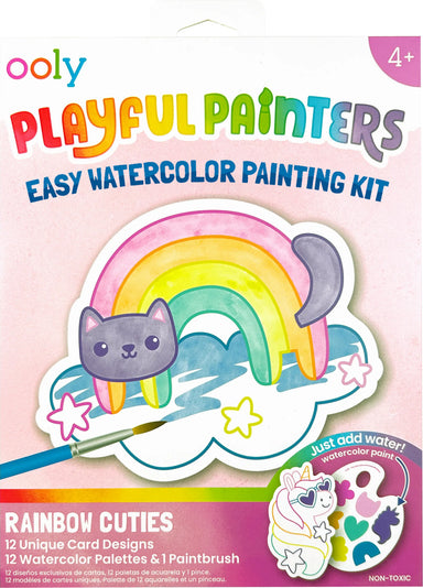 Playful Painters Easy Watercolor Painting Kit - Rainbow Cuties