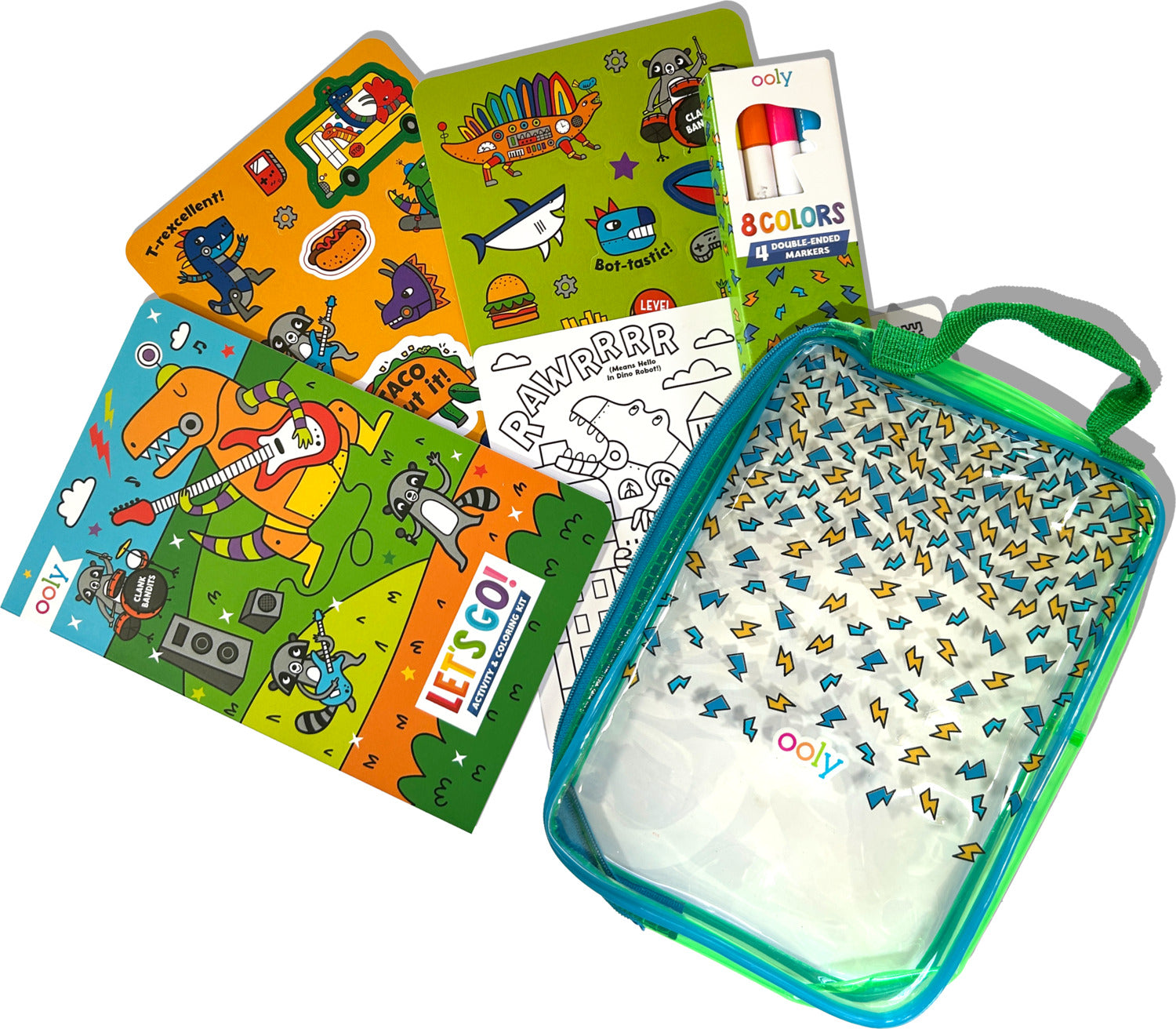 Let's Go! Activity & Coloring Kit - Robo Dinos