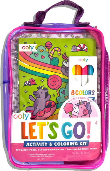 Let's Go! Activity & Coloring Kit - Unicorn Candy Town