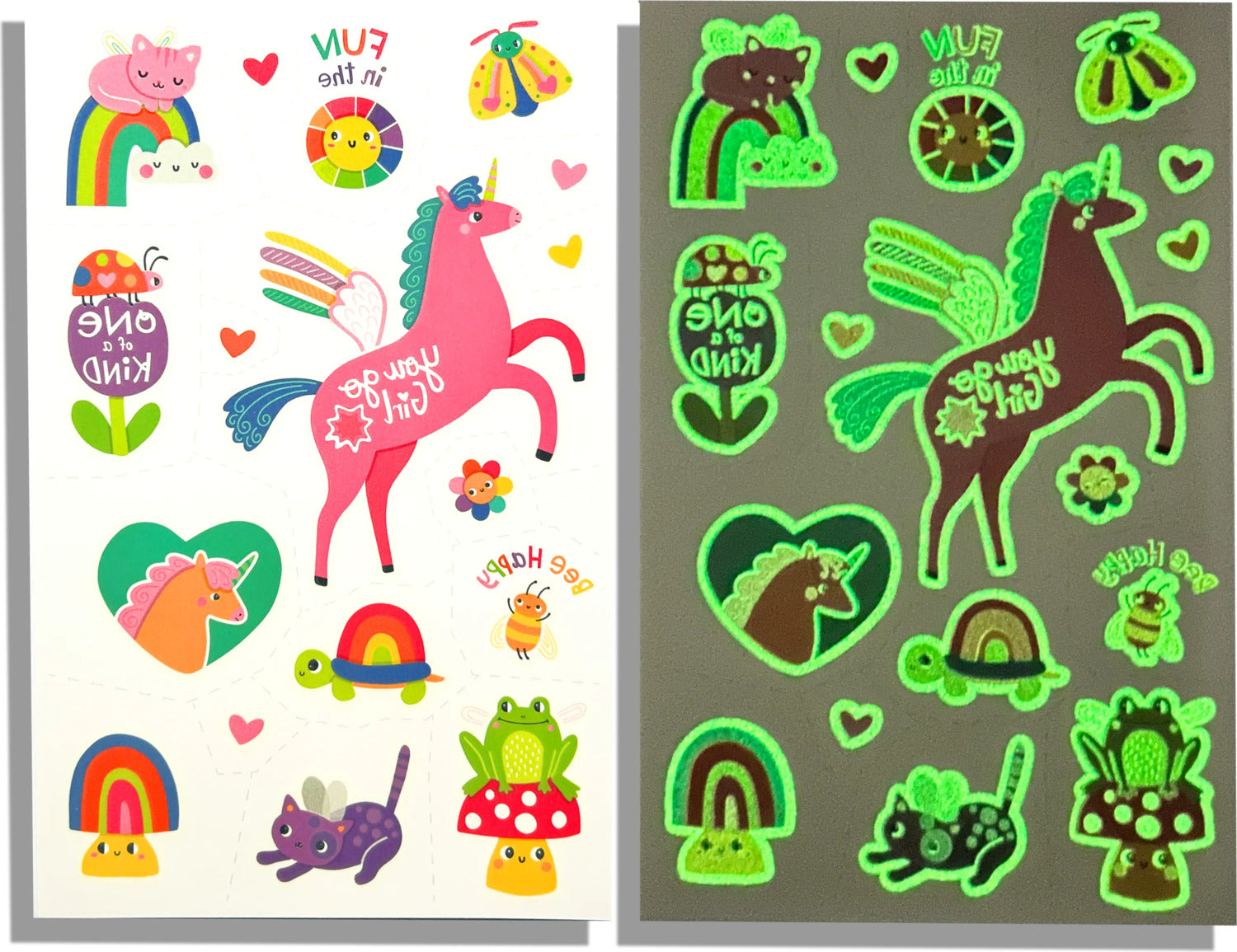 Tattoo-Palooza Glow in the Dark Temporary Tattoos - Magic Moonbeams - 3 Sheets