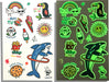 Tattoo-Palooza Glow in the Dark Temporary Tattoos - Bright & Funny - 3 Sheets
