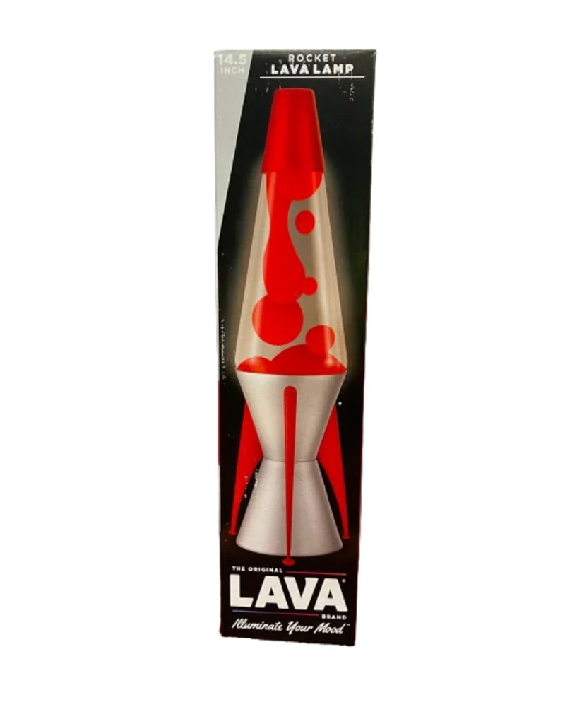 14.5" Lava Lamp Astrosurge Rocket Red/Clear