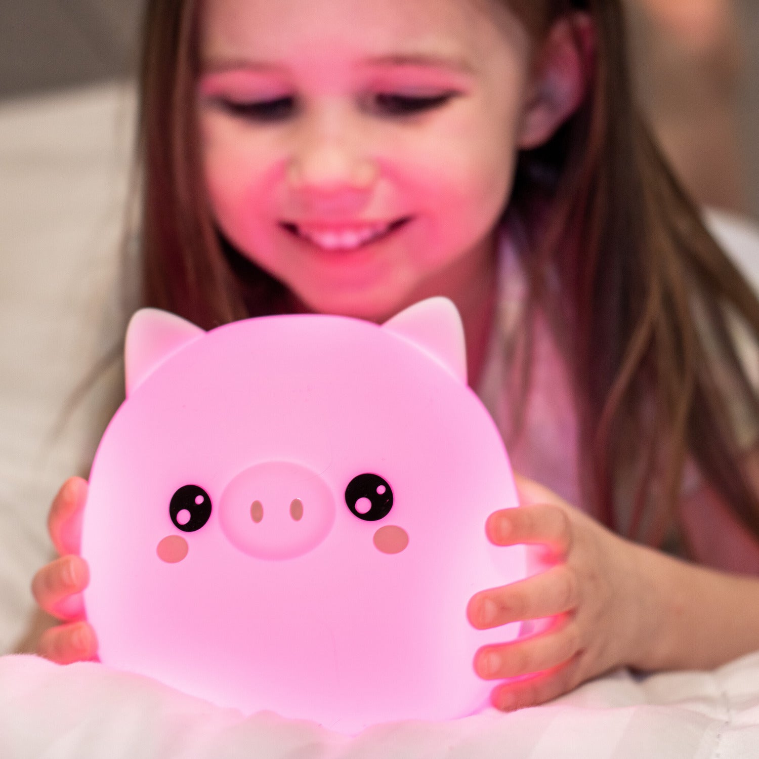LumiPets Kawaii Pig - Children's Nursery Touch Night Light