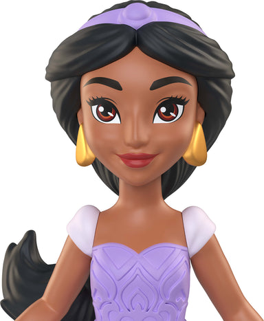 Disney Princess Jasmine Posable Small Doll in Shiny Outfit with Removable Skirt, Inspired by Movie