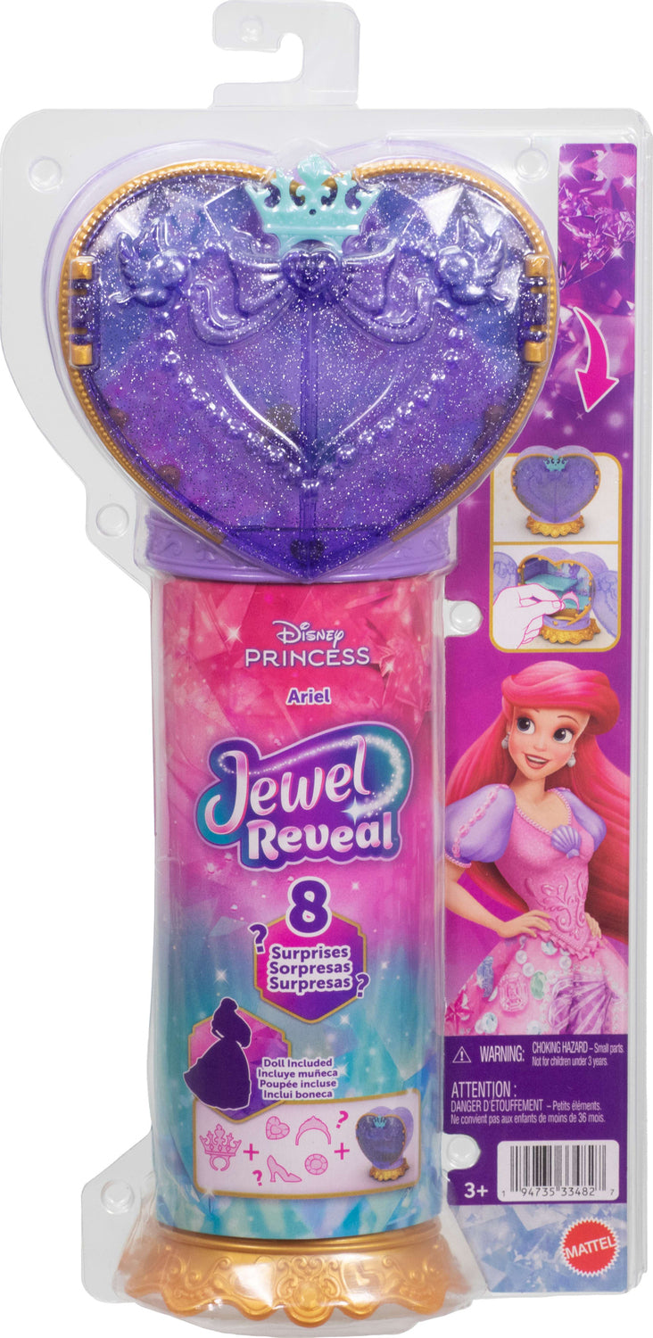 Disney Princess Jewel Reveal Ariel Fashion Doll w/ 8 Surprises Including Gem Box & 10 Accessories