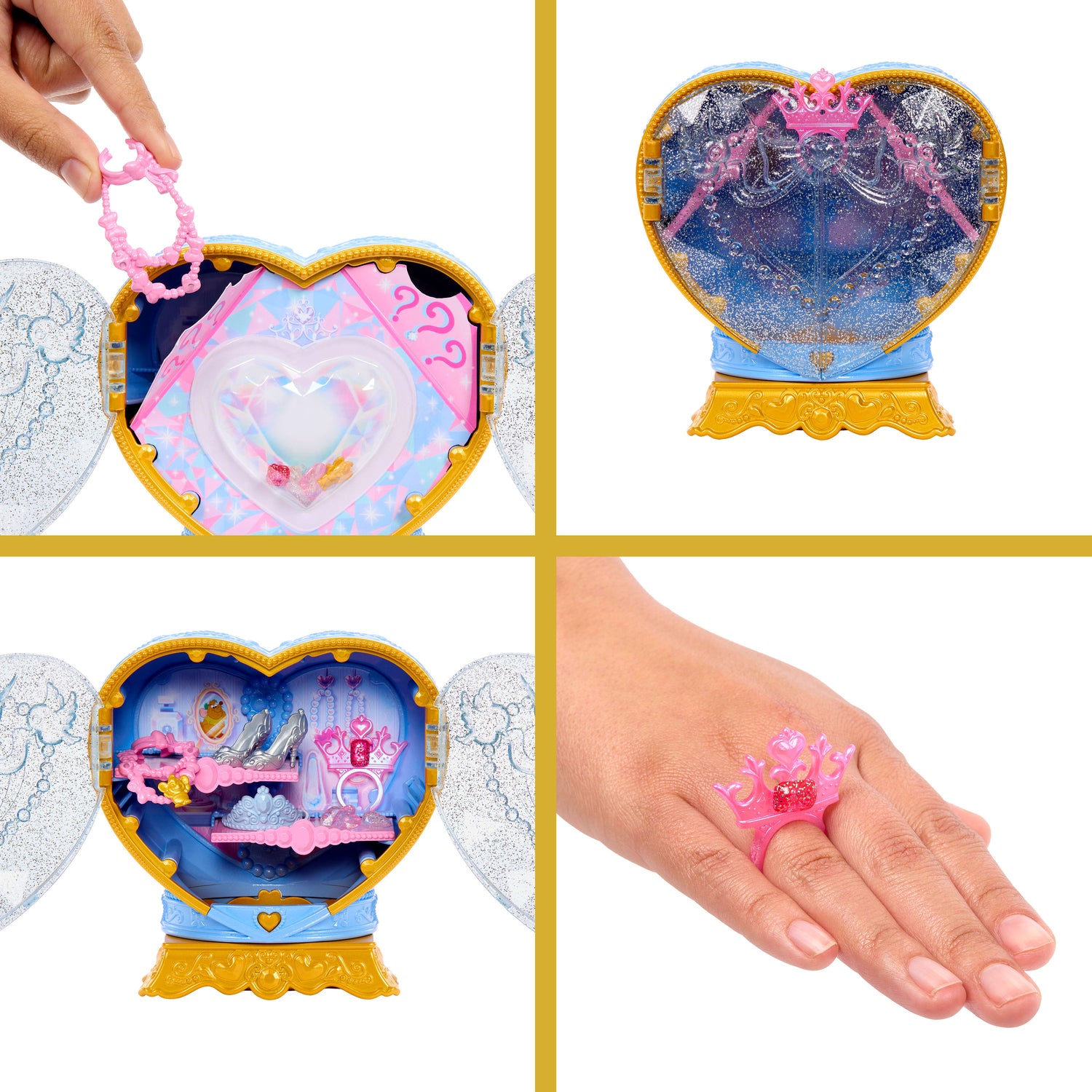 Disney Princess Jewel Reveal Cinderella Fashion Doll w/ 8 Surprises Including Gem Box & Accessories