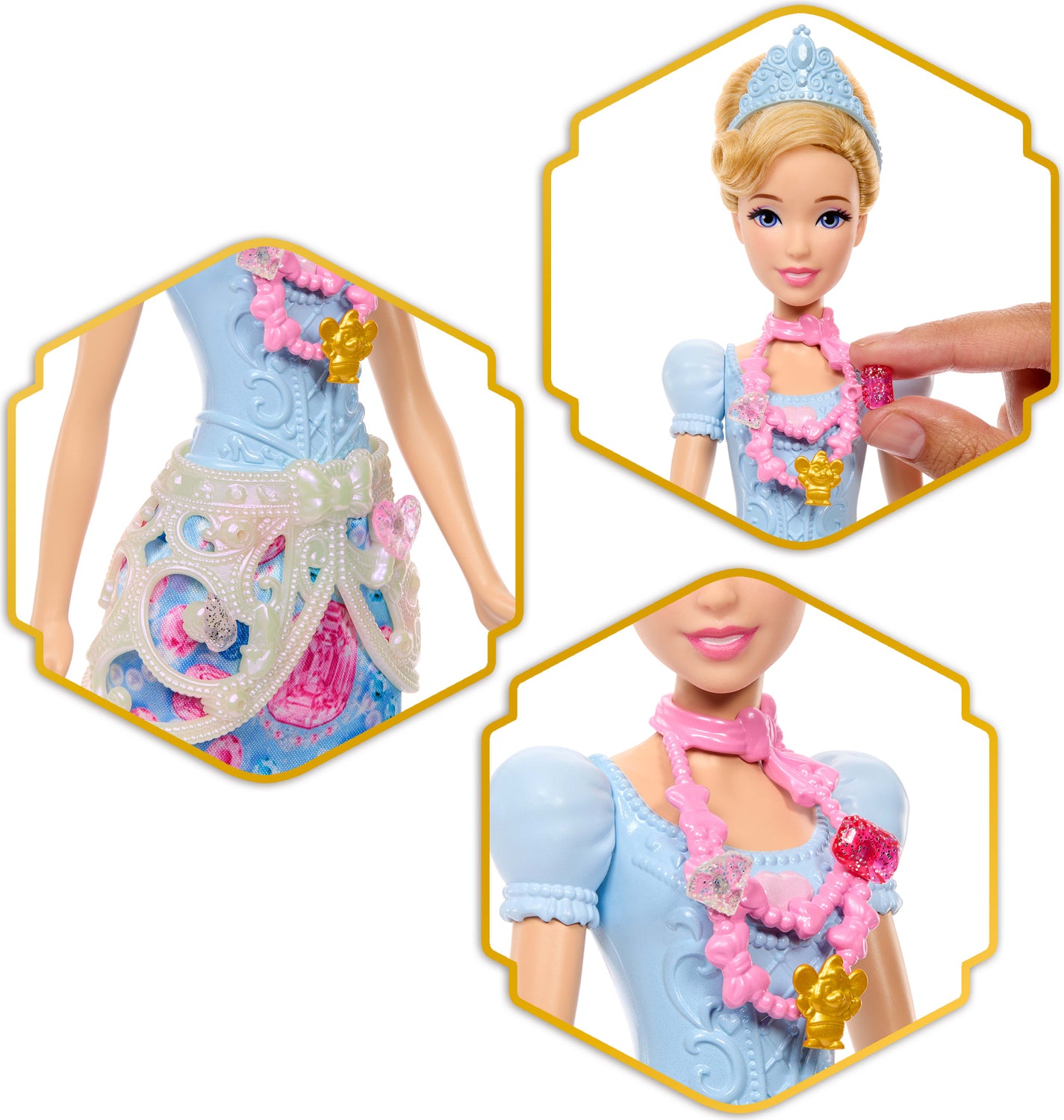Disney Princess Jewel Reveal Cinderella Fashion Doll w/ 8 Surprises Including Gem Box & Accessories