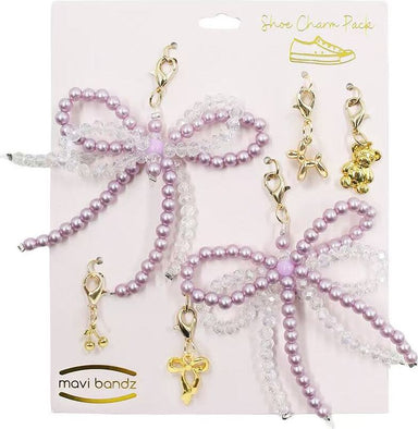 Purple Pearl Bow Shoe Charms (assorted)