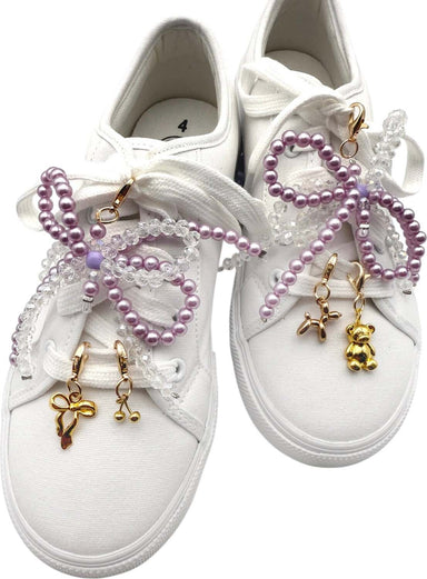 Purple Pearl Bow Shoe Charms (assorted)