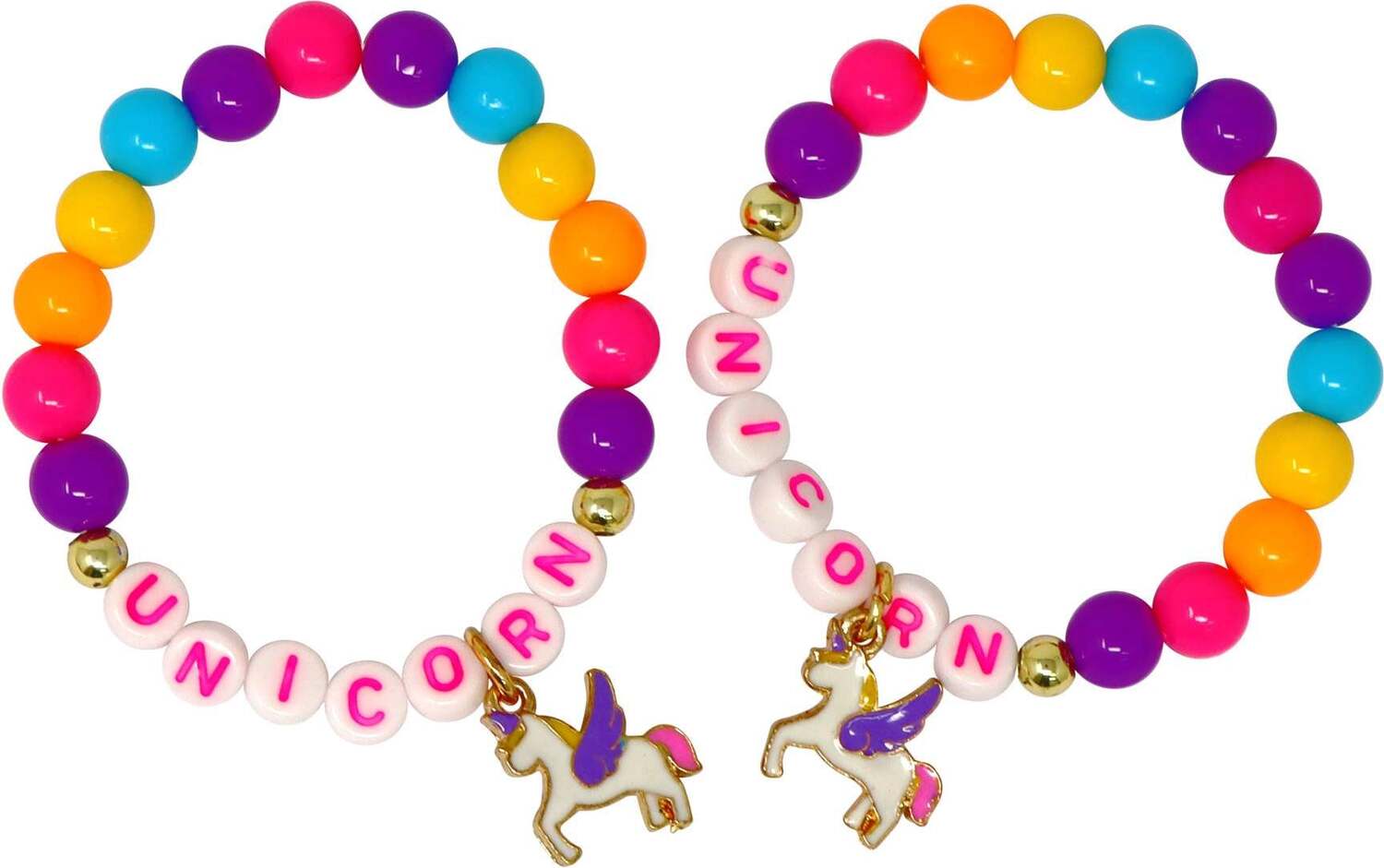 BFF Unicorn Rainbow Pearl Bracelet Set
