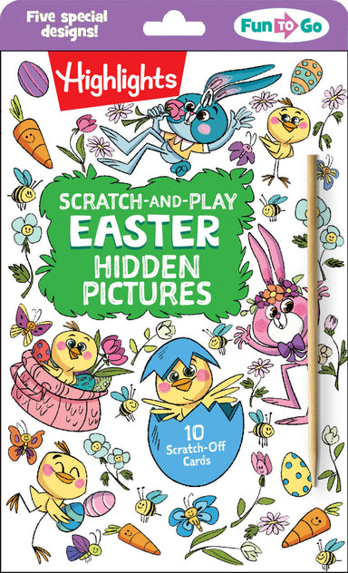 Scratch-and-Play Easter Hidden Pictures: Easter Scratch Art Activity, 10 Easter Cards for Family Fun On the Go with Hidden Pictures Puzzles and Scratch Away Messages for Kids 6-9