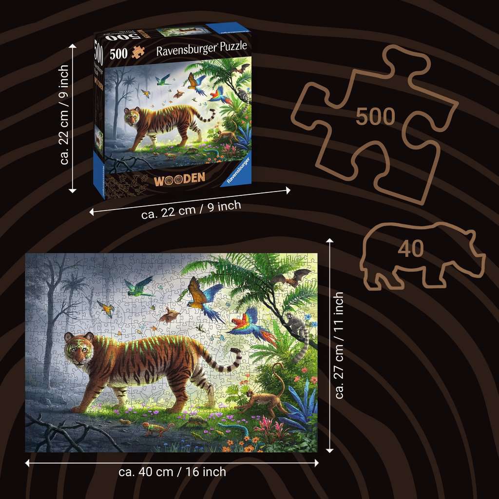 Jungle Tiger (500 pc Wooden Puzzles)