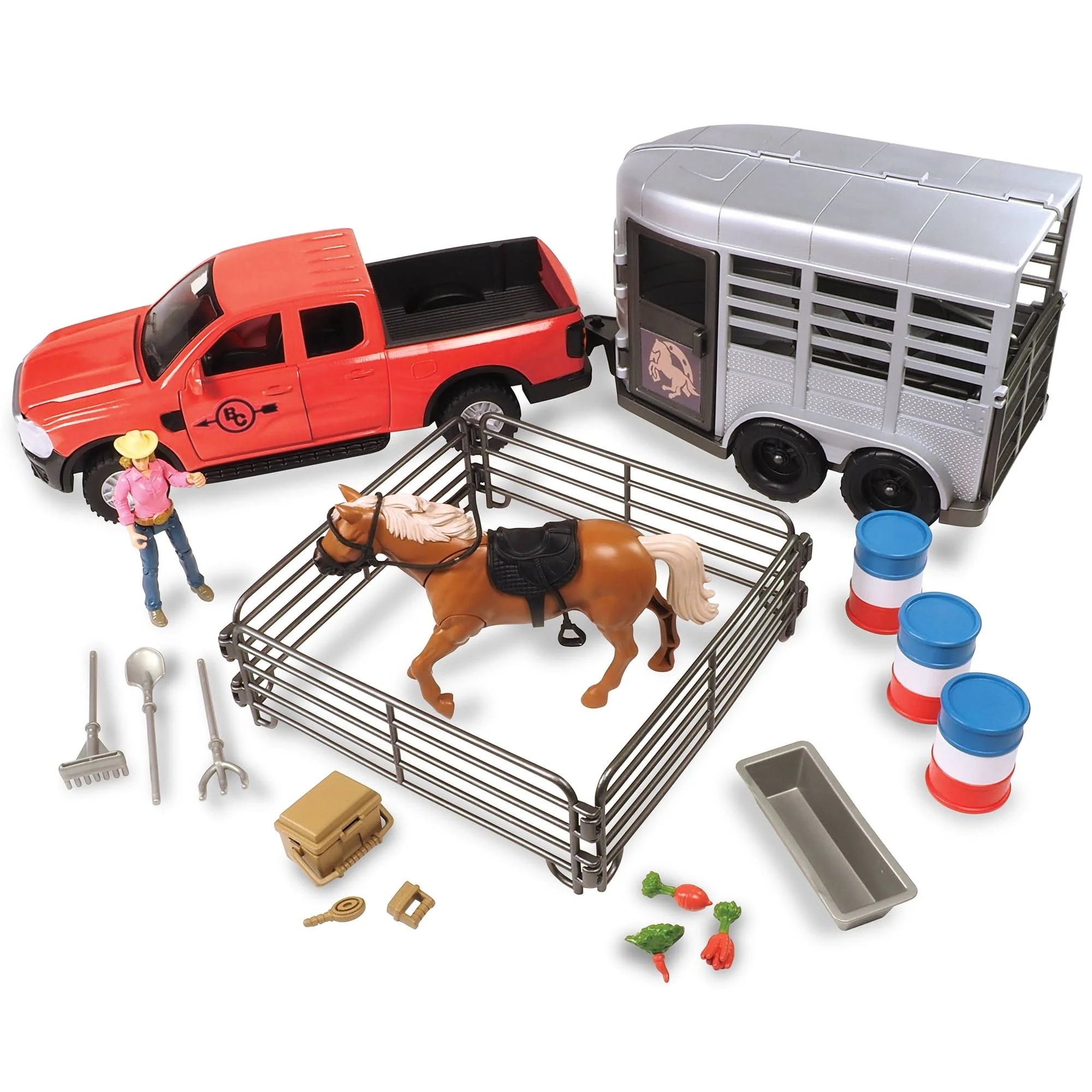 24 Piece Truck and Horse Trailer
