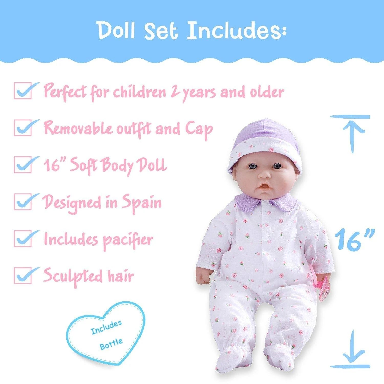 La Baby ® 16" Soft Body Baby Doll