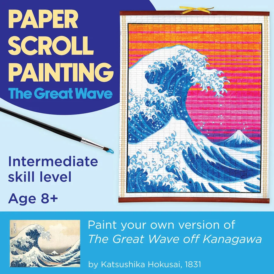 Paper Scroll Coloring - The Great Wave