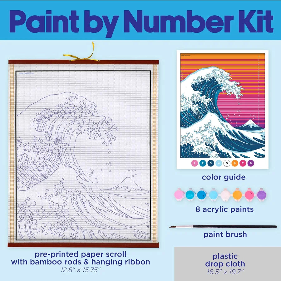 Paper Scroll Coloring - The Great Wave