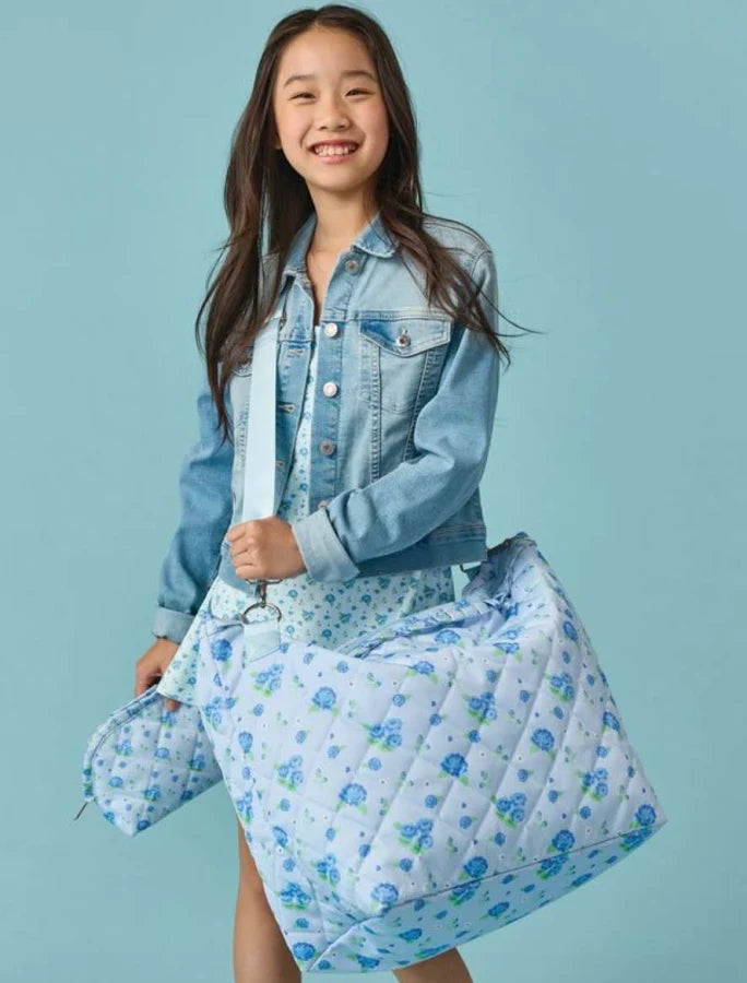 Blue Floral Weekender Bag