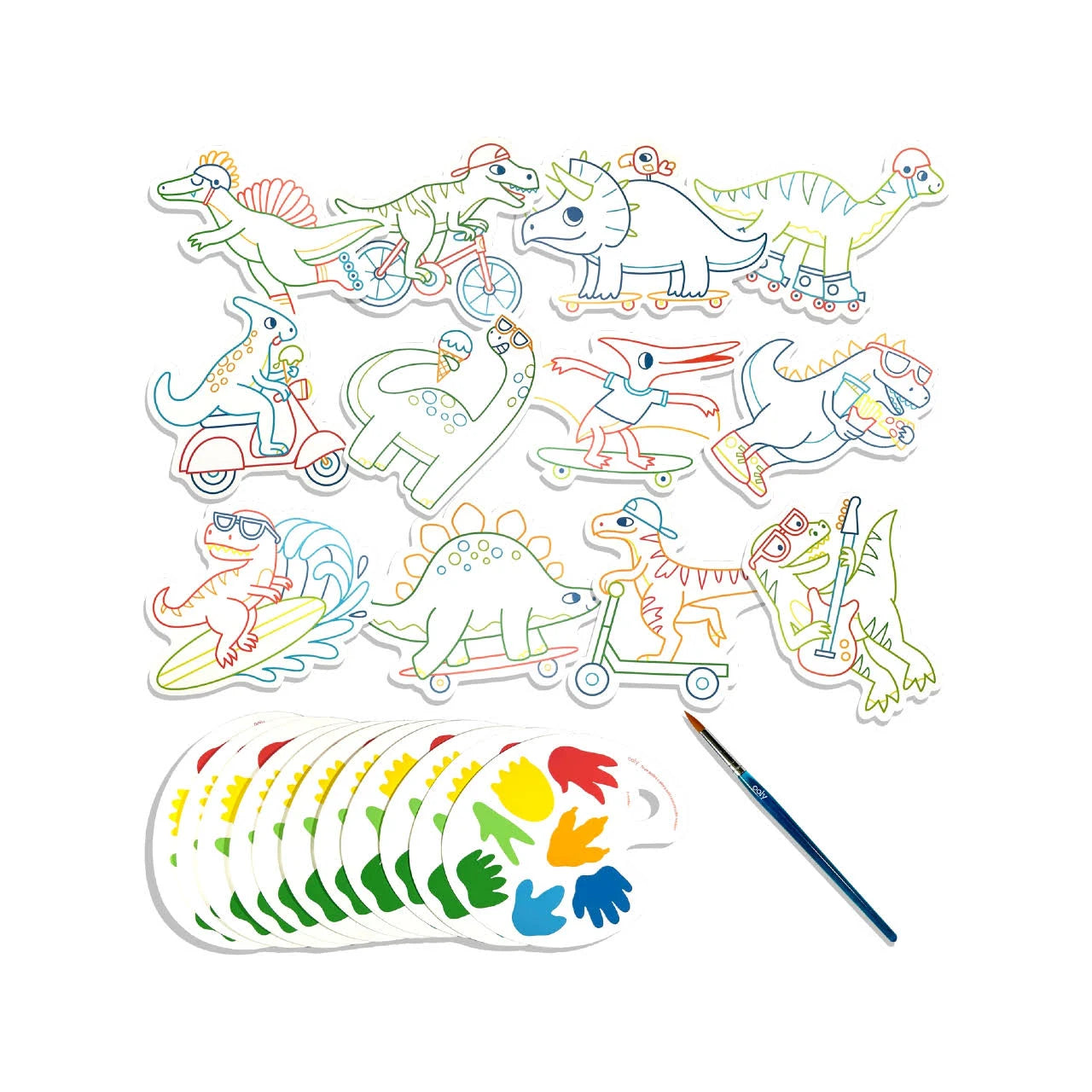 Playful Painters: Easy Watercolor Painting Kit - Chills & Thrills Dino
