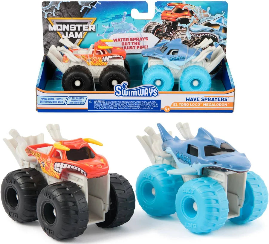 Swimways Monster Jam Wave Sprayers: El Toro Loco & Megalodon