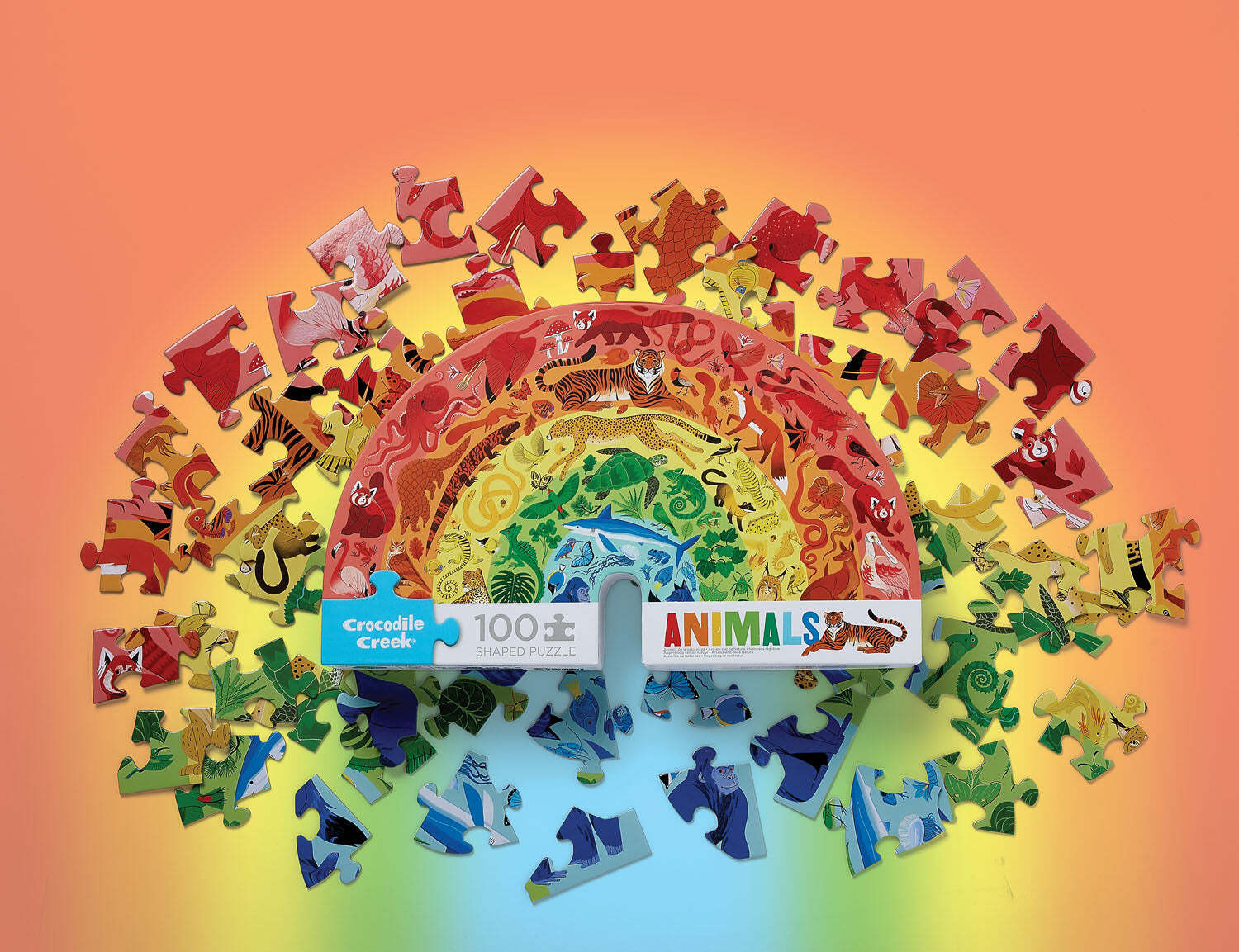 Animals 100 pc Rainbow-Shaped Puzzle