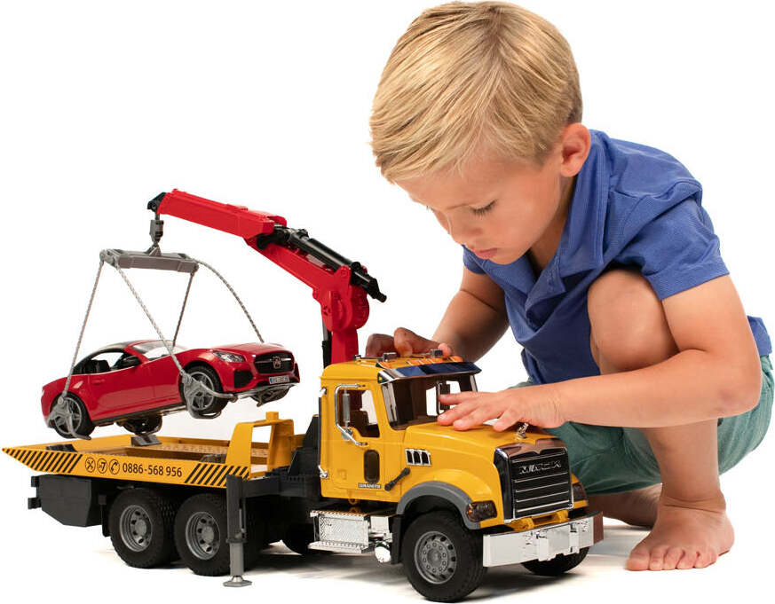 Bruder MACK Granite Tow Truck with Roadster