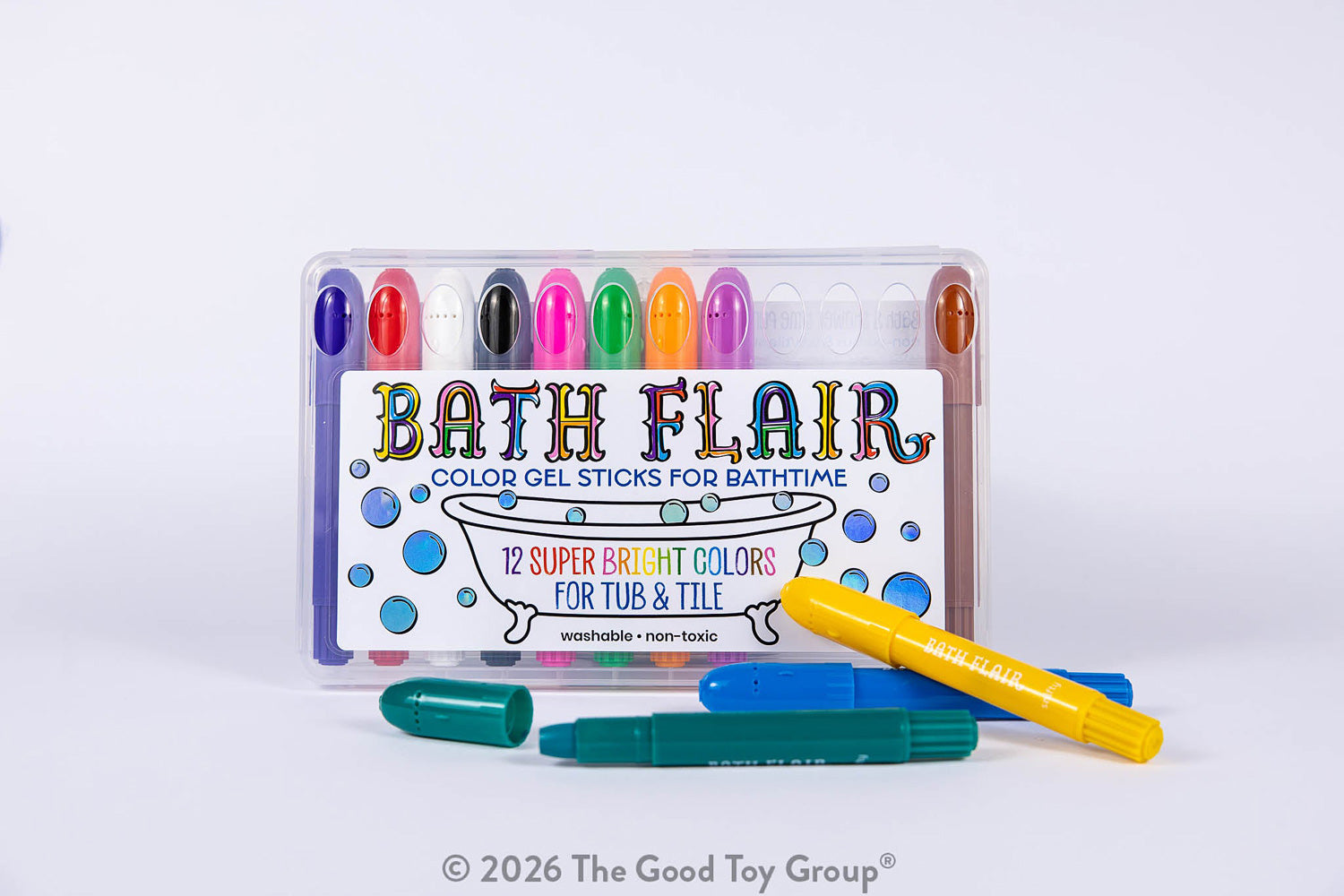 Bath Flair Color Gel Sticks for Bathtime - Set of 12