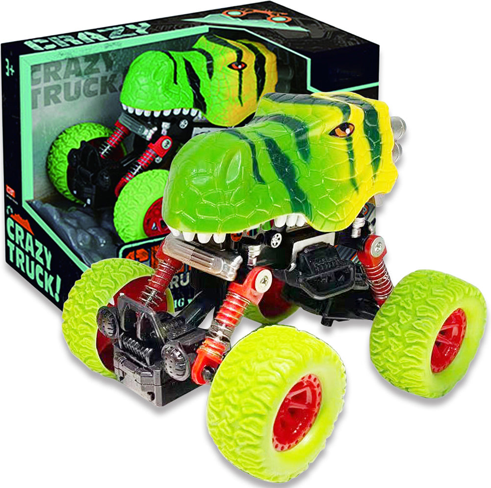 Crazy Truck! Pull-Back Dinosaur Truck - Jurassic Green