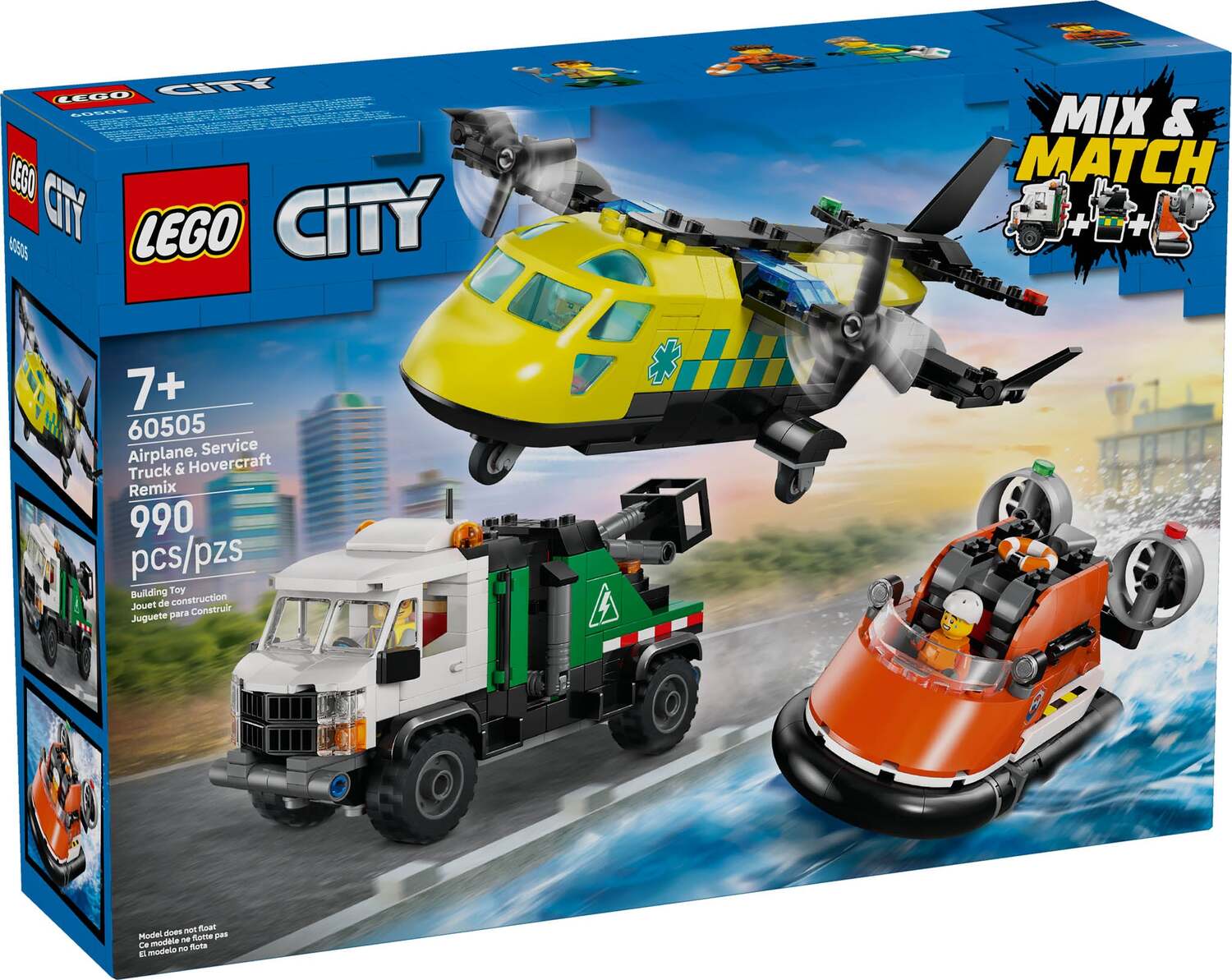 CITY Mix & Match Airplane, Service Truck and Hovercraft Remix