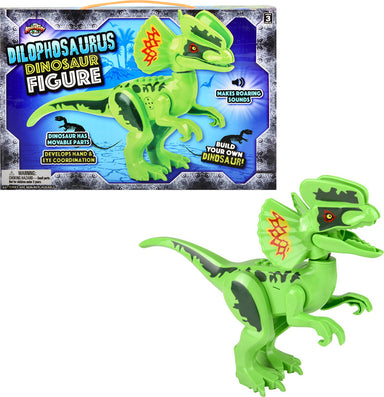 Dilophosaurus Roaring Dinosaur Block Figure