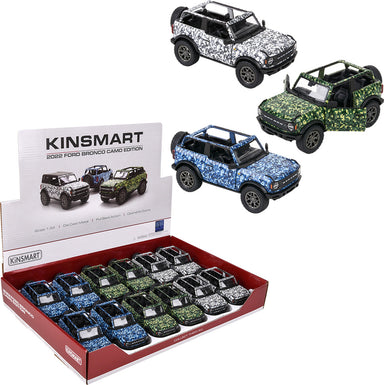 5" Diecast 2022 Ford Bronco Open Top Camo Print 12ct