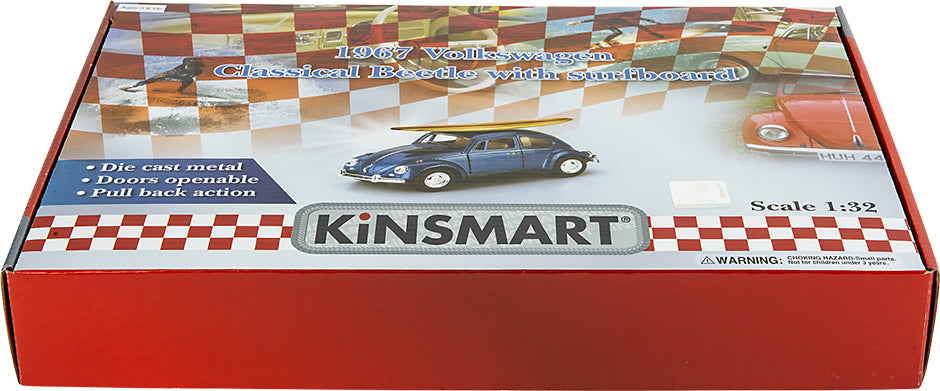 5" Die-cast Classic Vw Beetle With Surfboard