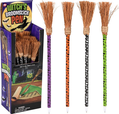 Witch's Broomstick Pen 8.5" (assorted)
