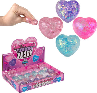 Mini Squeezy Sparkle Sugar Heart 1.5" 2 (assorted - sold individually)
