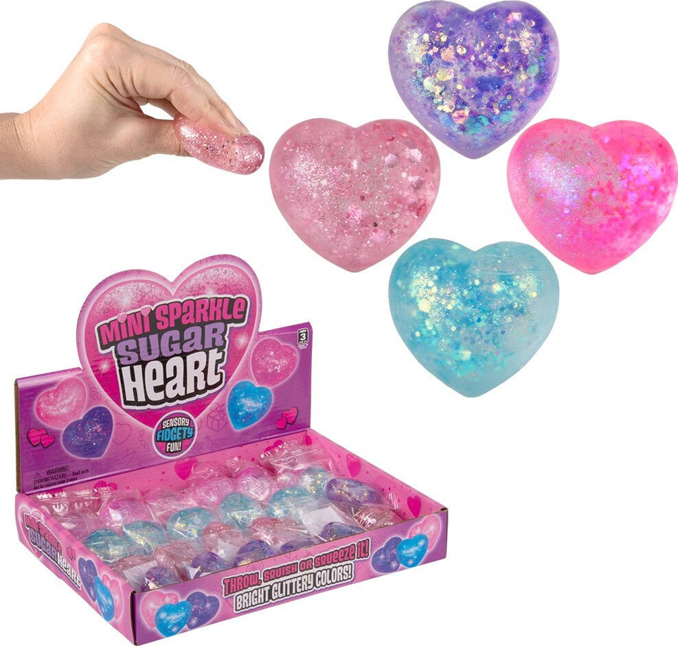 Mini Squeezy Sparkle Sugar Heart 1.5" 2 (assorted - sold individually)