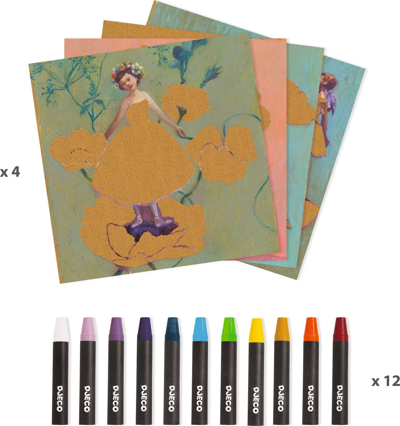 DJECO The Ballerina Inspired by Edgar Degas Wax Crayons Art Kit