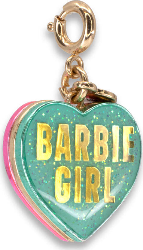 Gold Barbie Girl Heart Charm