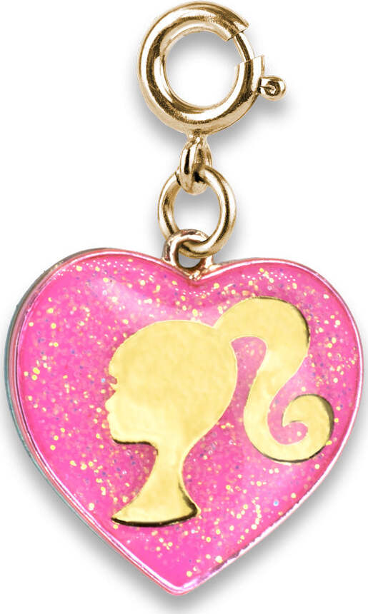 Gold Barbie Girl Heart Charm