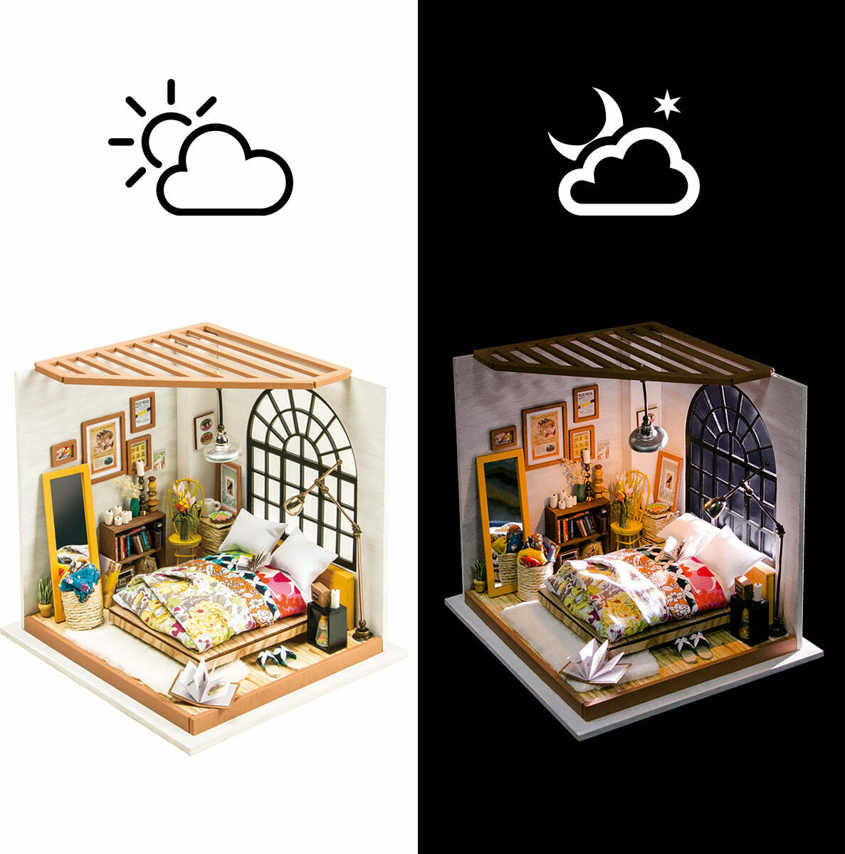 DIY Dollhouse Miniature House Kit - Alice's Dreamy Bedroom