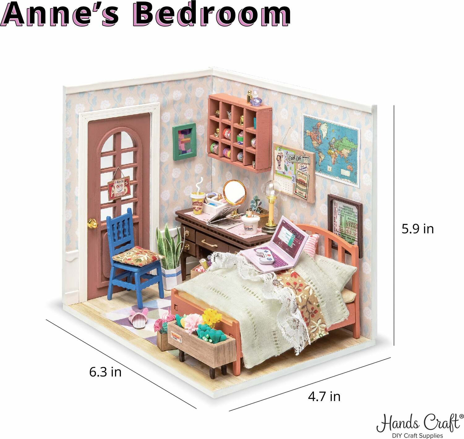 DIY Dollhouse Miniature House Kit - Anne's Bedroom