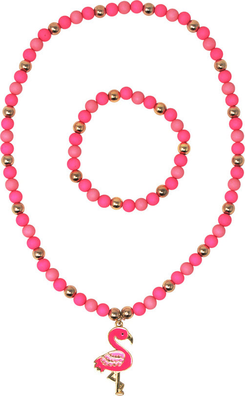 Pineapple flamingo necklace & bracelet s