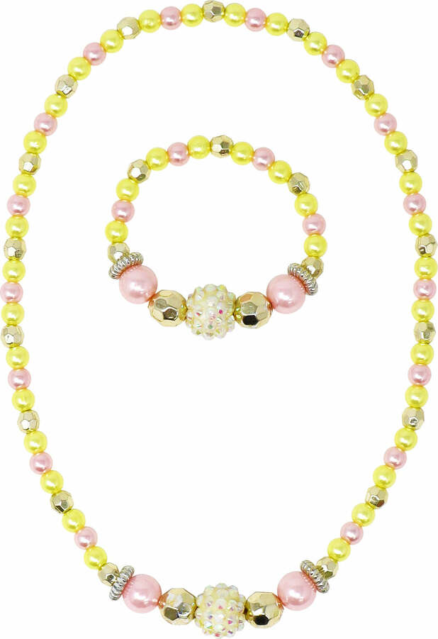 Lemon Delight Stretch Beaded Necklace & Bracelet Set