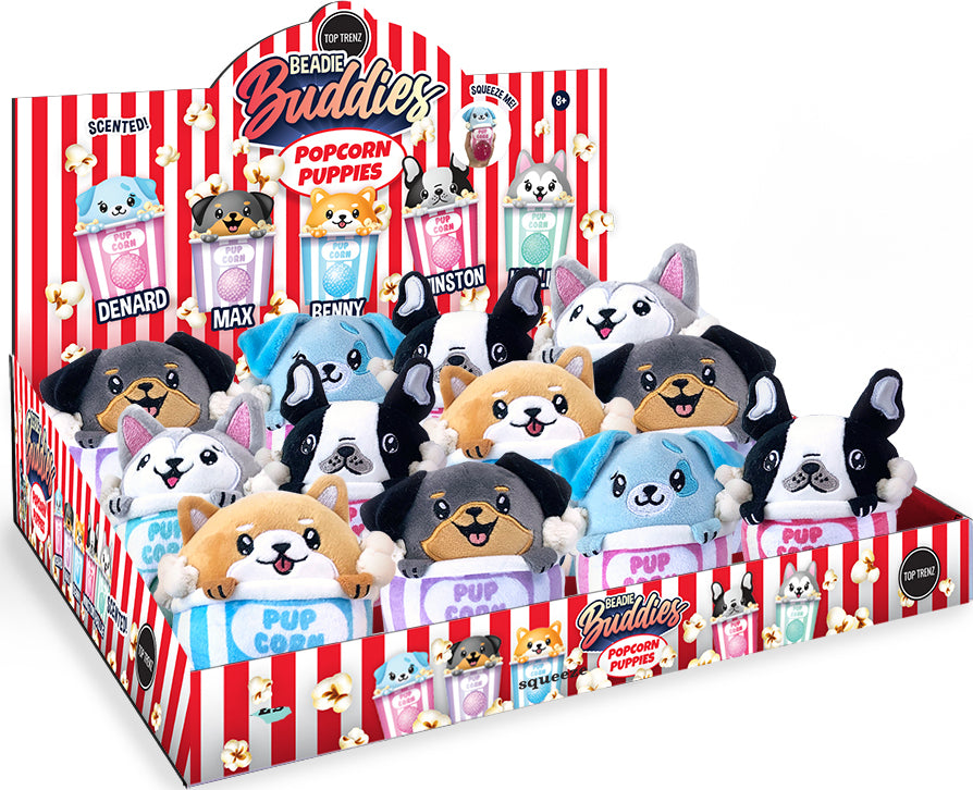 Popcorn Puppies Beadie Buddies - Sensory Plush Squishy Toy