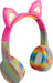 Stereo Bluetooth Headphones - Cat with Rainbow Glitter
