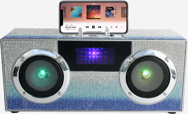 Mini Bluetooth Stereo Speakers OMBRE BLUE- Mini Bling Boombox