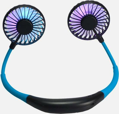 Neck Fan with LED Light Blue