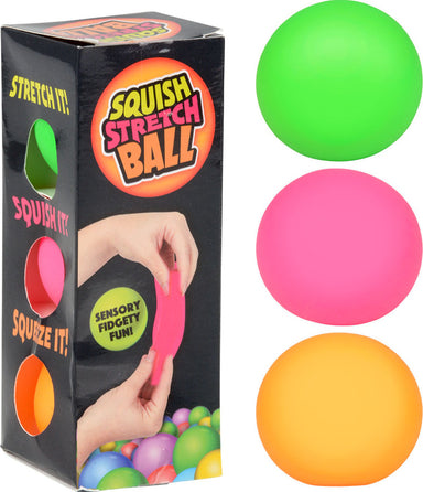 Squish And Stretch Mini Gummi Ball 1.75" 3pcs/ Color Box