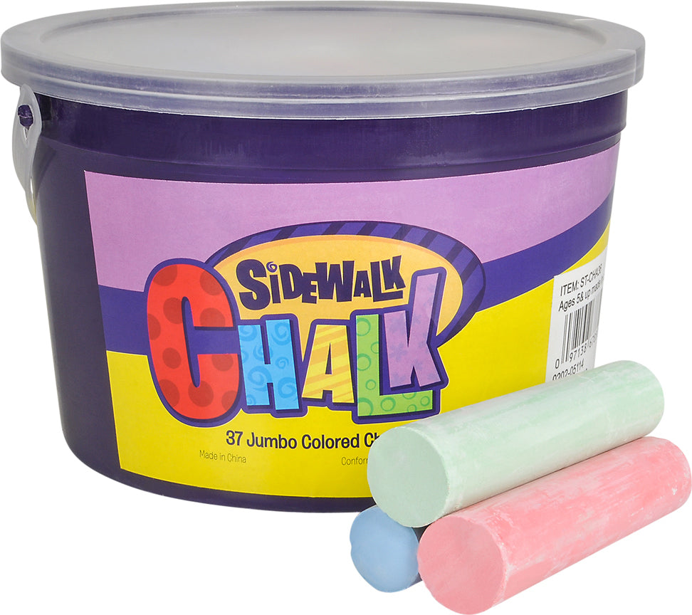 Jumbo Chalk In A Bucket 36 Pc