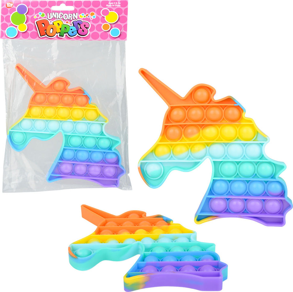 8" Rainbow Unicorn Bubble Poppers